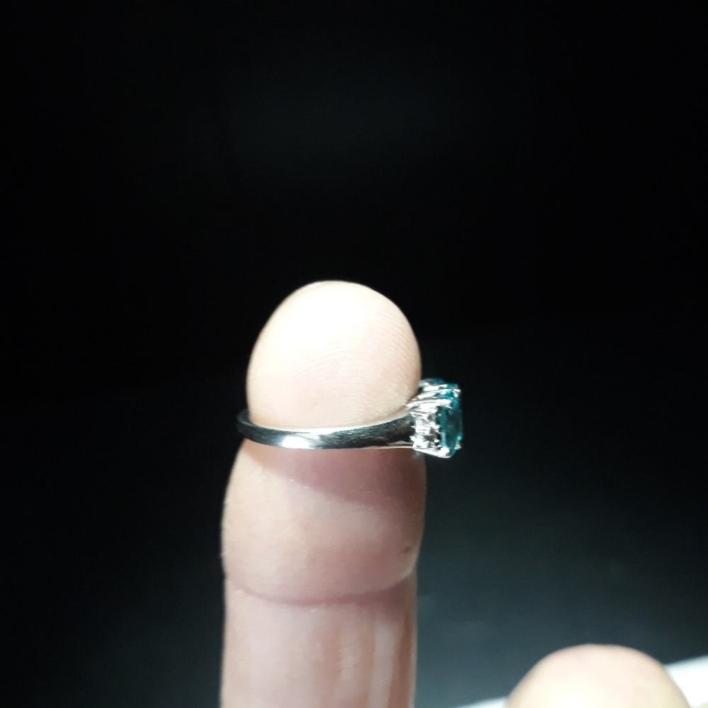 Paraiba Apetite Sterling Silver Ring f10 - Picture 2 of 3
